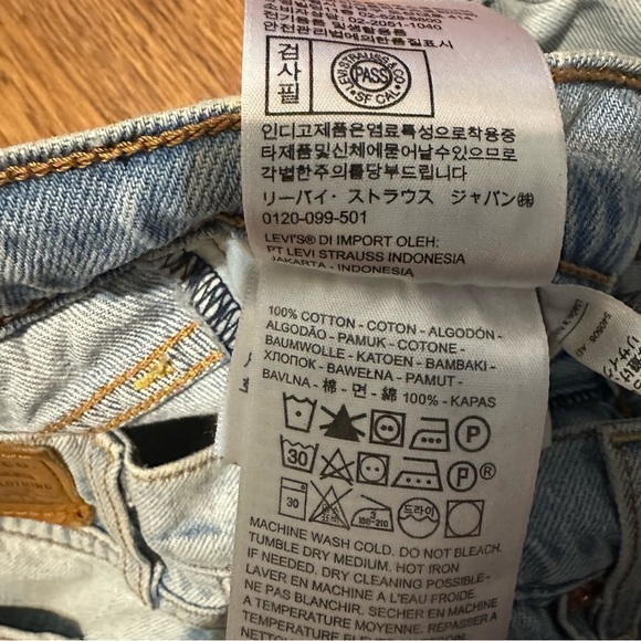 Levi’s Light Blue BALLOON denim pants jeans size 26 100% cotton zip up - Picture 9 of 12